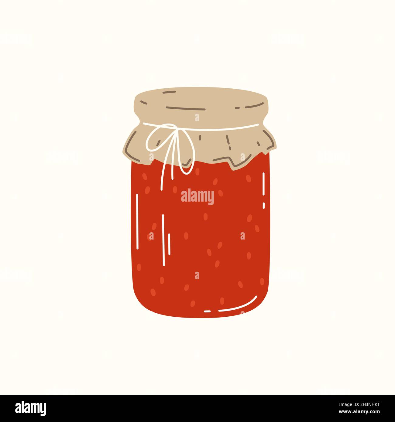 Confiture de framboises dans le bol en verre sur fond blanc.Illustration vectorielle Illustration de Vecteur