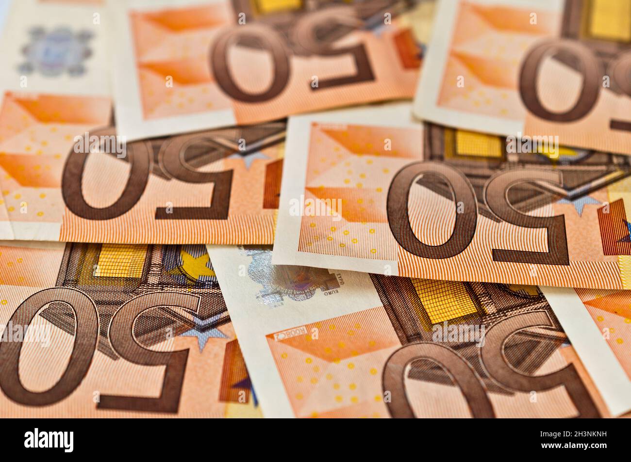 50 euros argent Banque D'Images