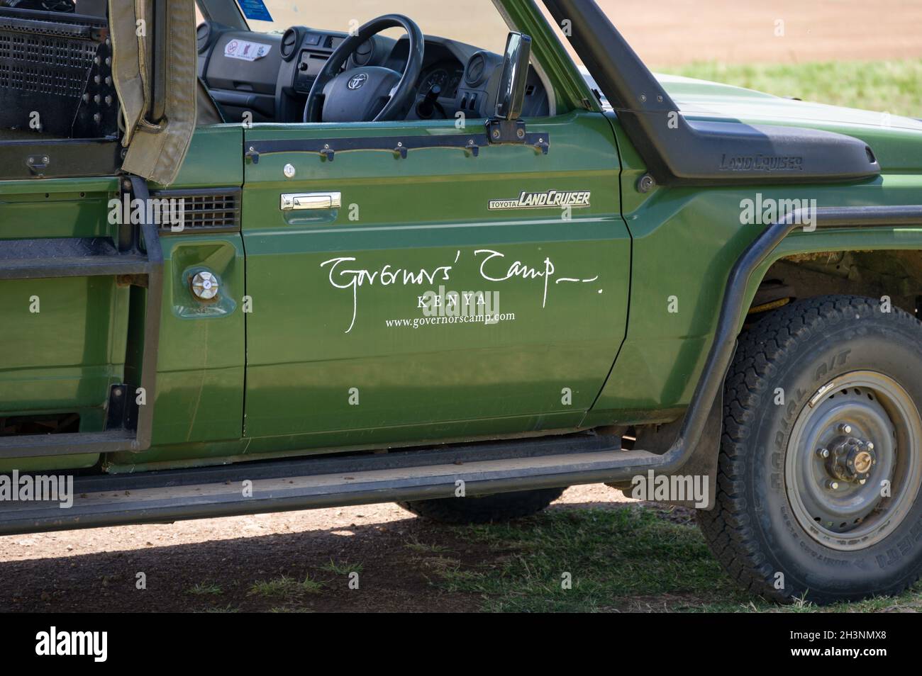 Green Governors Camp 4x4 Toyota Landcroiser, Masai Mara, Kenya Banque D'Images