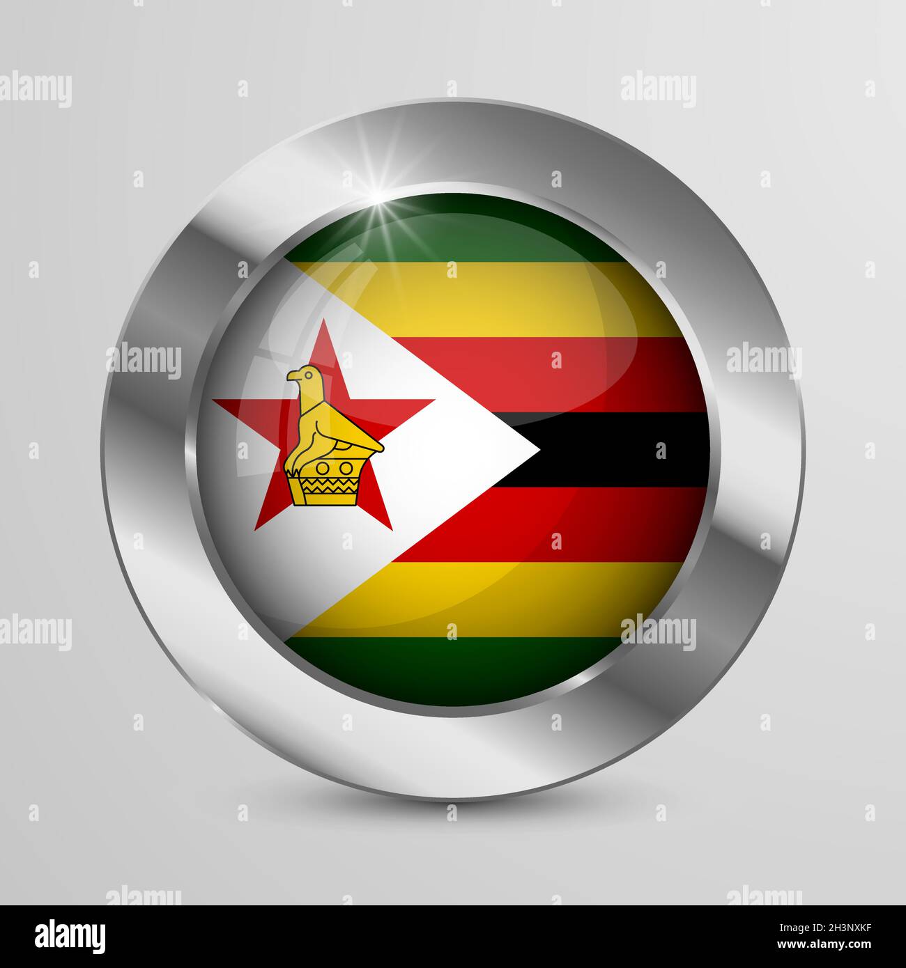 Bouton Patriotic vectoriel EPS10 avec couleurs drapeau Zimbabwe.Un élément d'impact pour l'utilisation que vous voulez en faire. Illustration de Vecteur