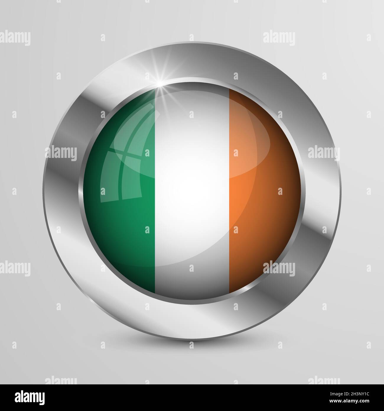 Bouton EPS10 Vector Patriotic avec couleurs de drapeau irlandais.Un élément d'impact pour l'utilisation que vous voulez en faire. Illustration de Vecteur