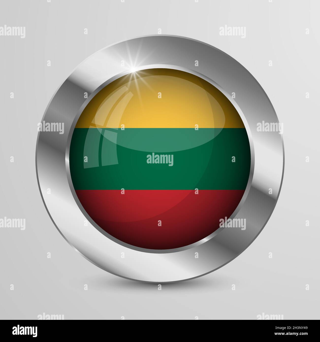 Bouton EPS10 Vector Patriotic avec couleurs de drapeau lituanien.Un élément d'impact pour l'utilisation que vous voulez en faire. Illustration de Vecteur