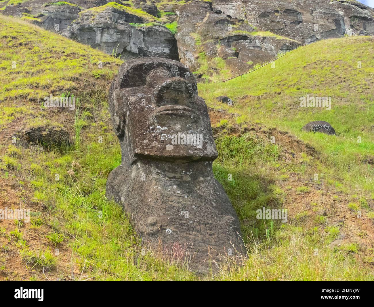 Statues des dieux de l'île de Pâques Banque D'Images