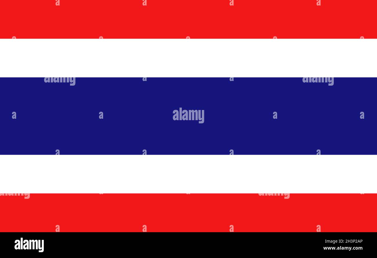Drapeau national de Thaïlande dans les proportions exactes - Vector Banque D'Images