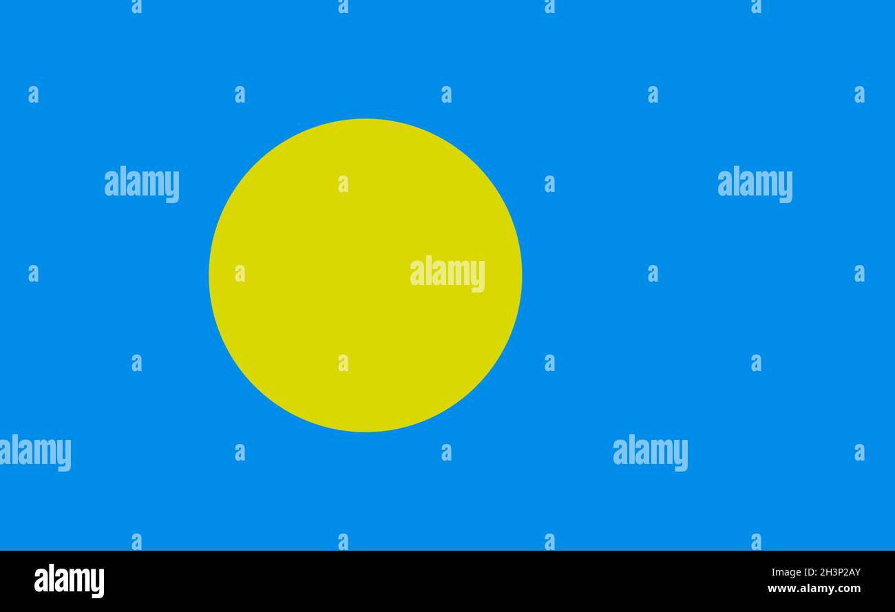 Drapeau national des Palaos dans des proportions exactes - vecteur Banque D'Images