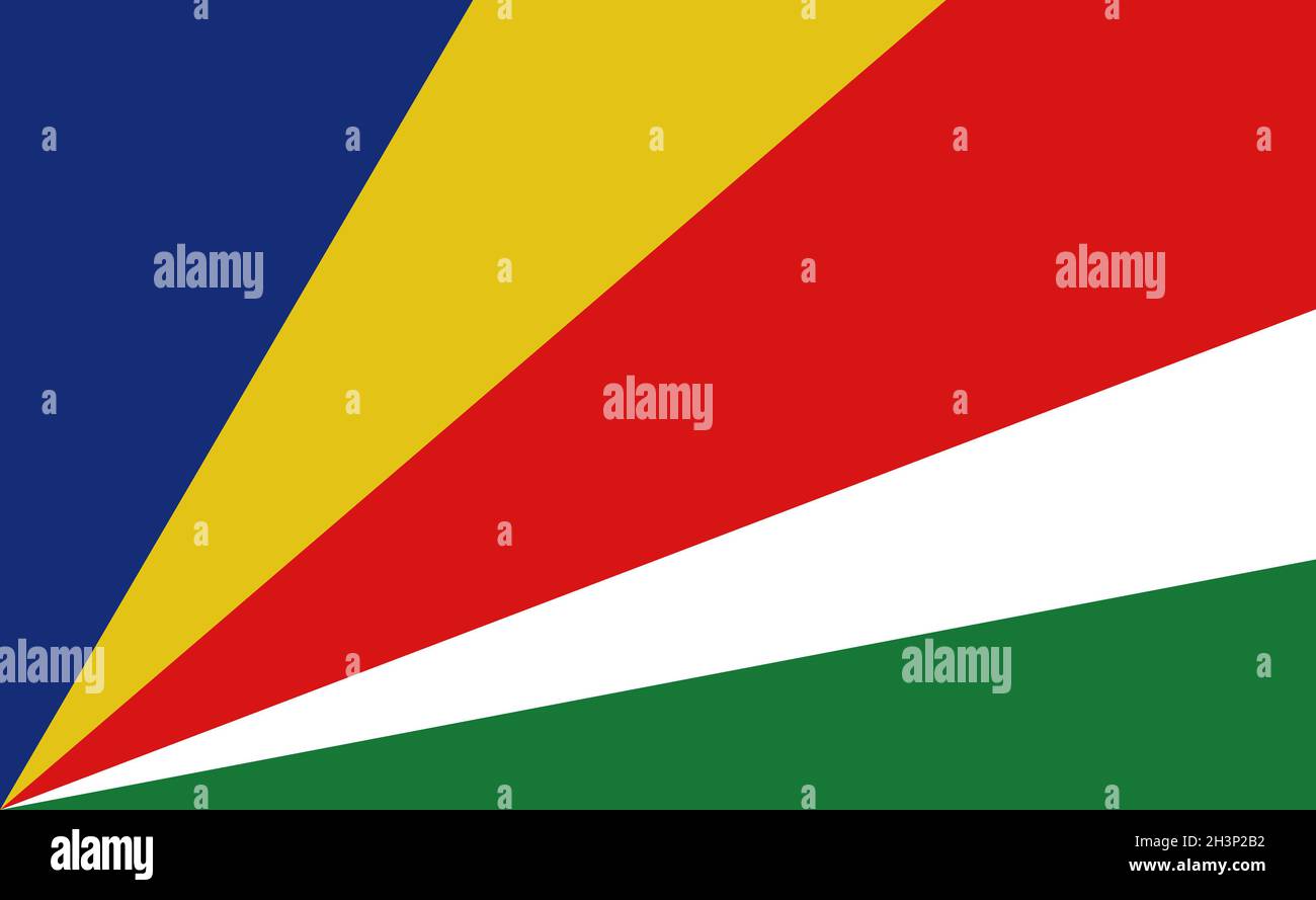 Drapeau national des Seychelles dans les proportions exactes - Vector Banque D'Images