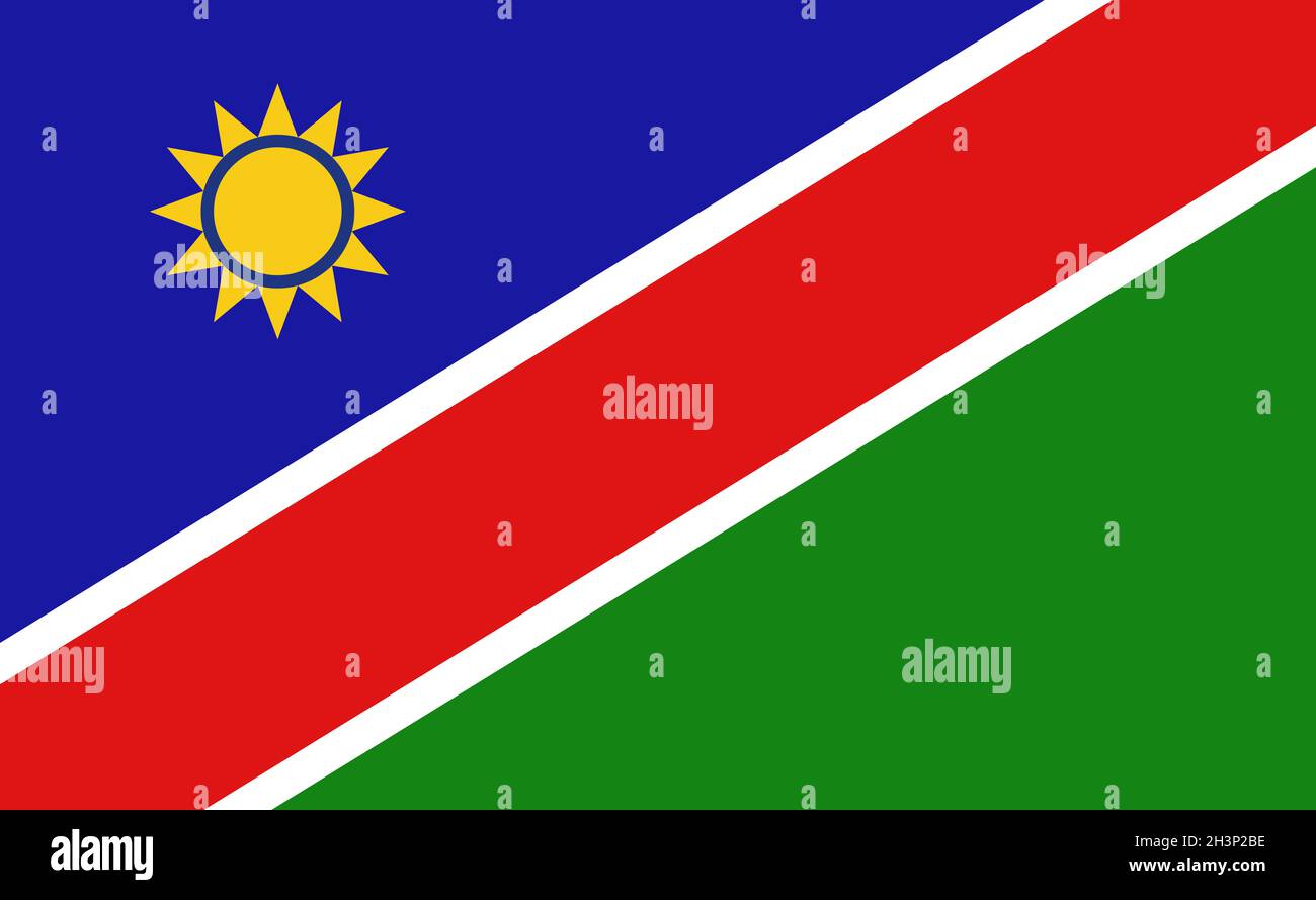 Drapeau national de Namibie dans des proportions exactes - Vector Banque D'Images