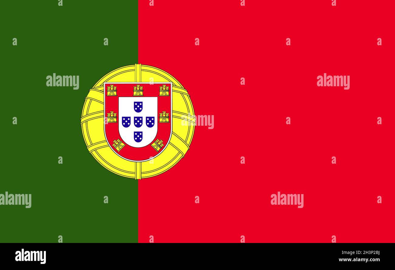Drapeau national du Portugal en proportions exactes - Vector Banque D'Images
