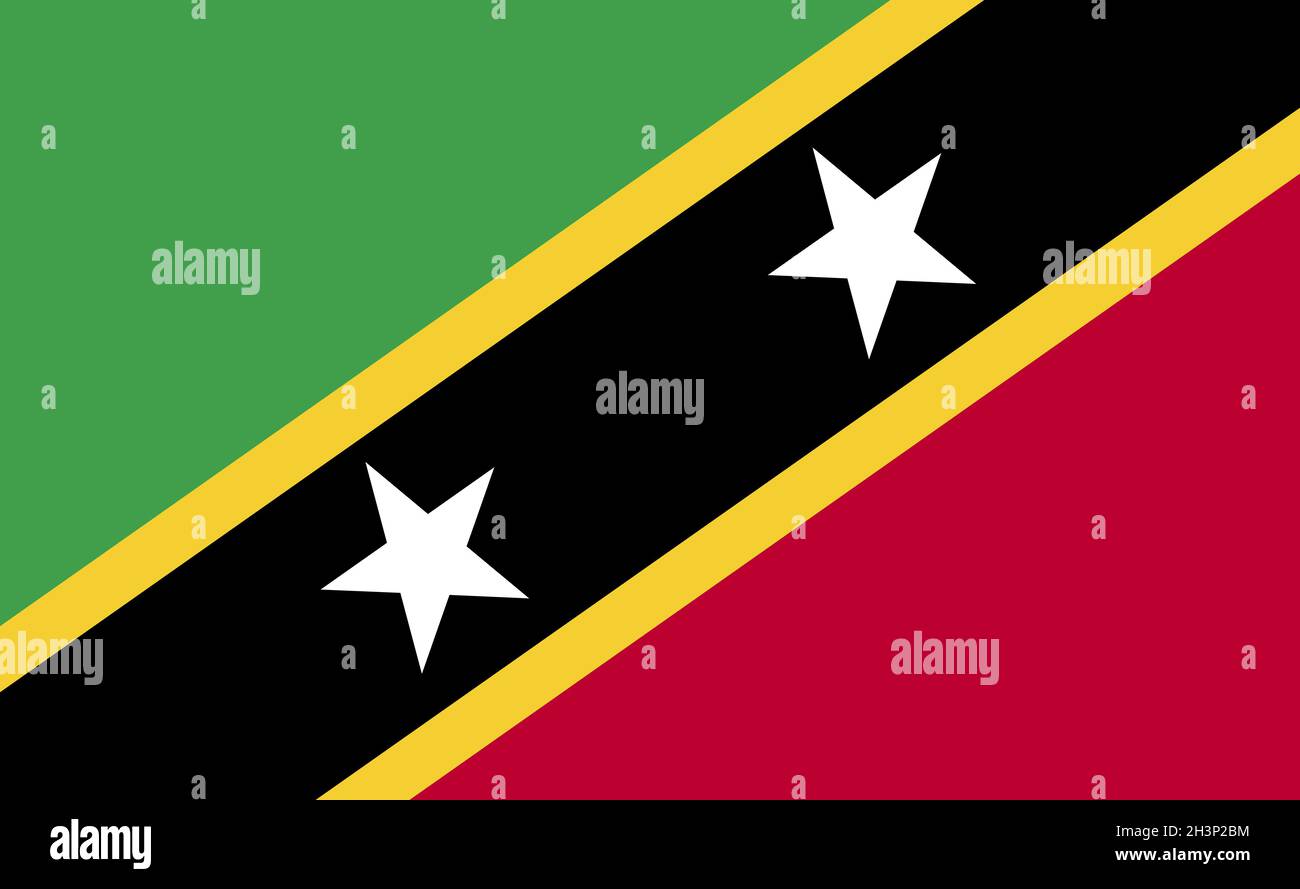 Drapeau national de Saint-Kitts-et-Nevis en proportions exactes - Vector Banque D'Images