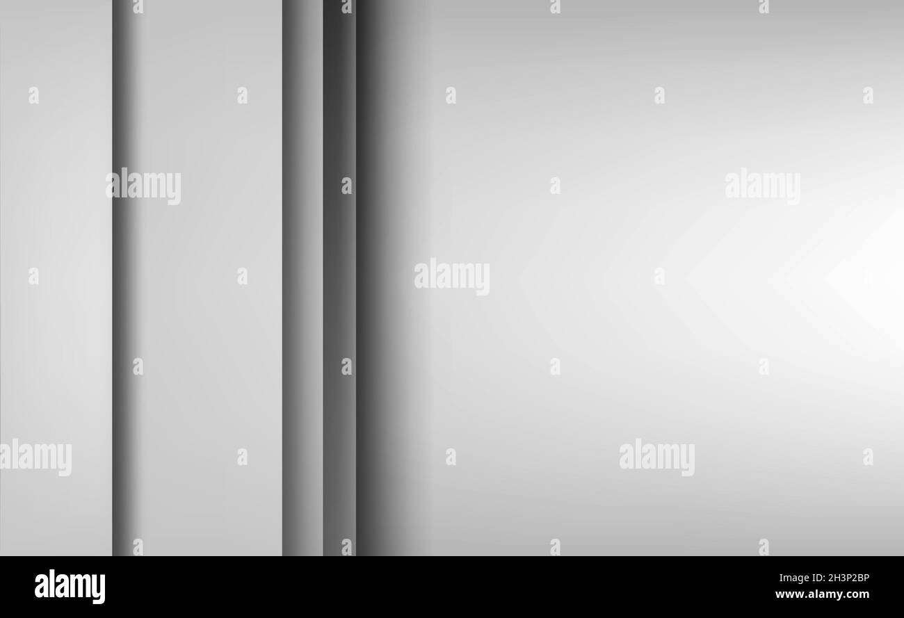Arrière-plan blanc et gris avec plusieurs couches - vecteur Banque D'Images