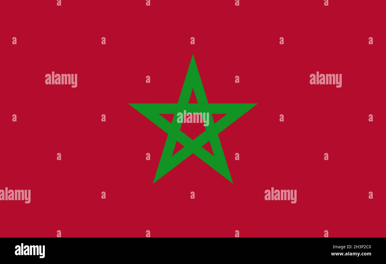 Drapeau national marocain dans des proportions exactes - Vector Banque D'Images