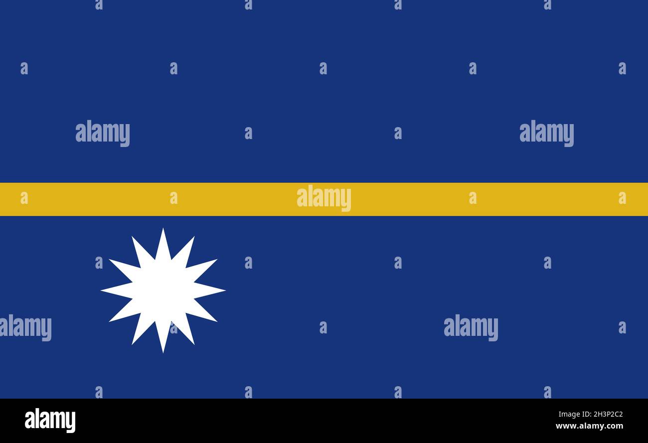 Drapeau national de Nauru dans des proportions exactes - Vector Banque D'Images