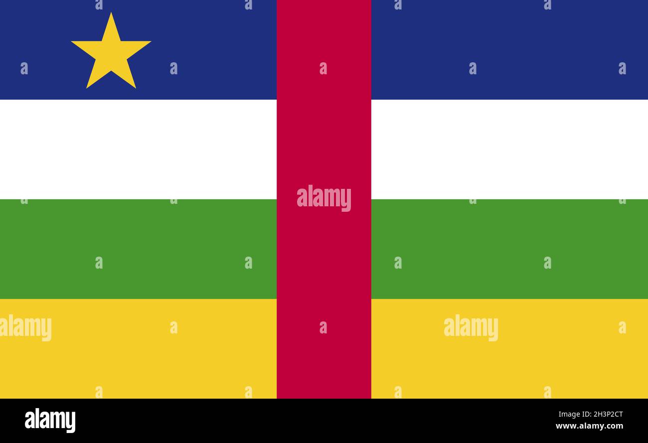 Drapeau national de la République centrafricaine dans les proportions exactes - Vector Banque D'Images