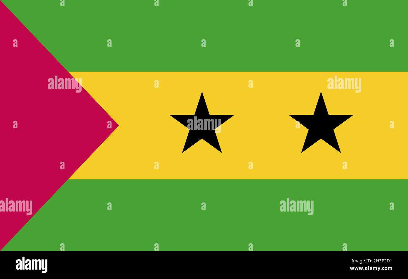 Drapeau national de Sao Tomé-et-principe en proportions exactes - Vector Banque D'Images