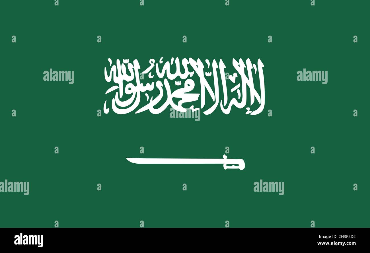 Drapeau national de l'Arabie Saoudite dans des proportions exactes - Vector Banque D'Images