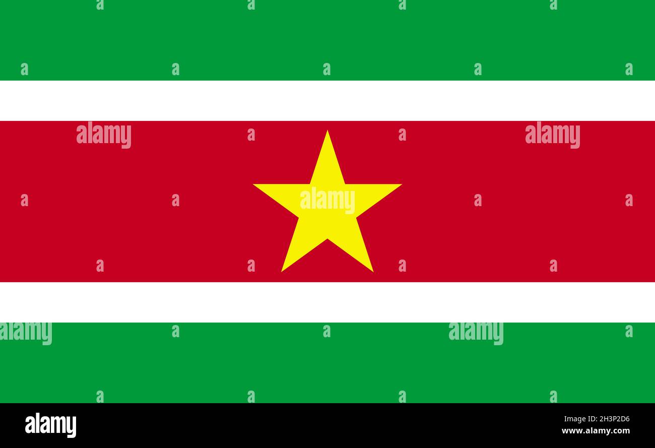 Drapeau national du Suriname en proportions exactes - Vector Banque D'Images