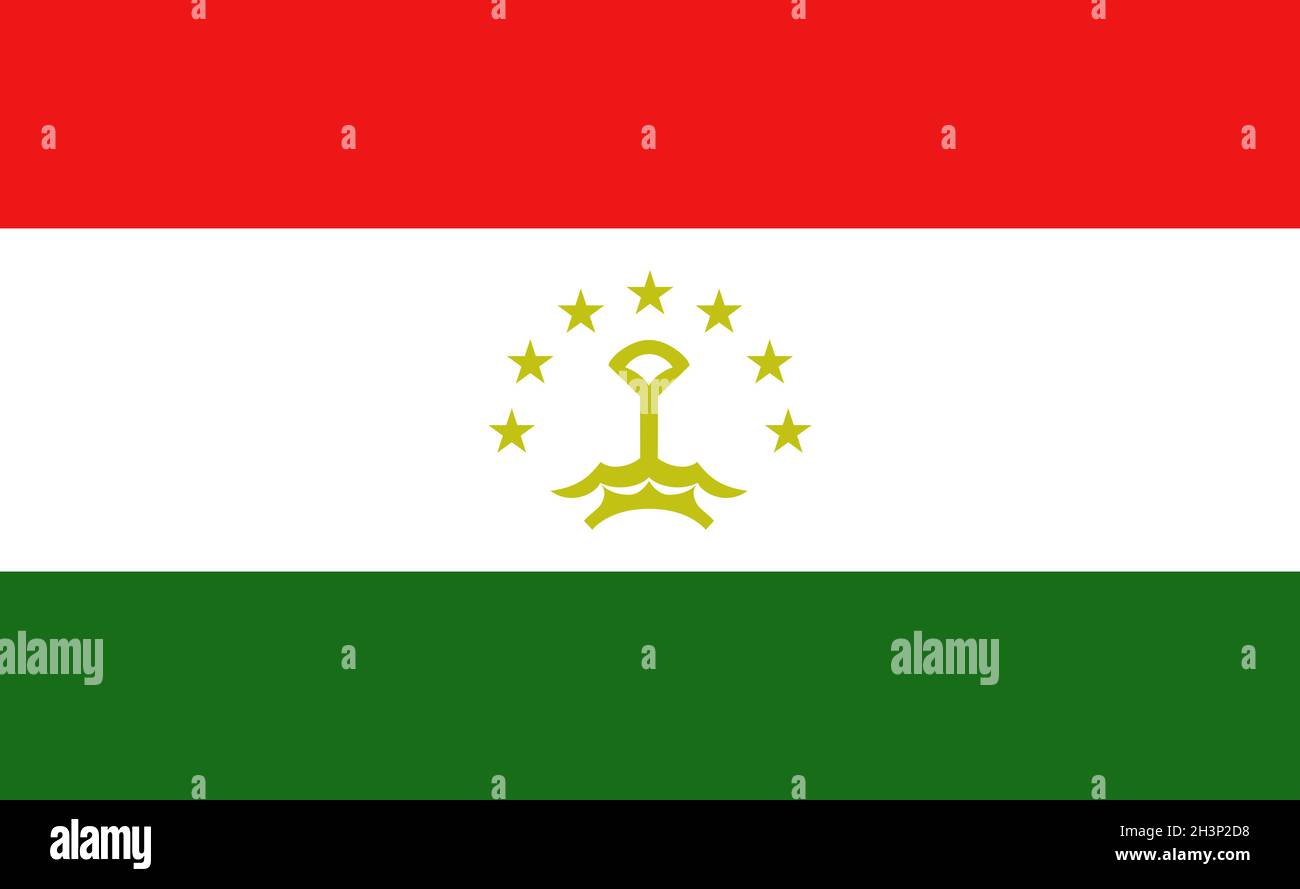 Drapeau national du Tadjikistan en proportions exactes - vecteur Banque D'Images