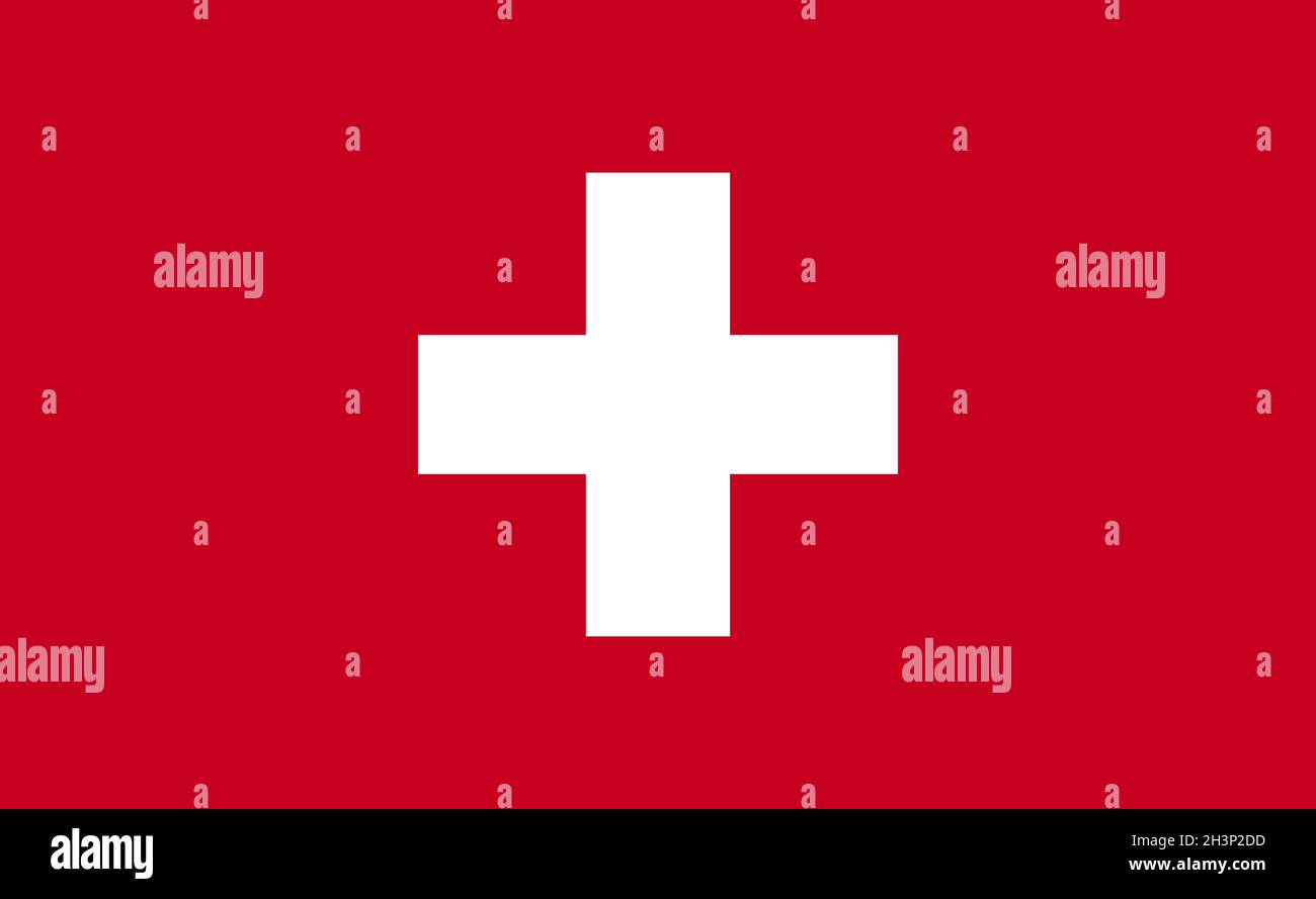 Drapeau national suisse dans les proportions exactes - Vector Banque D'Images