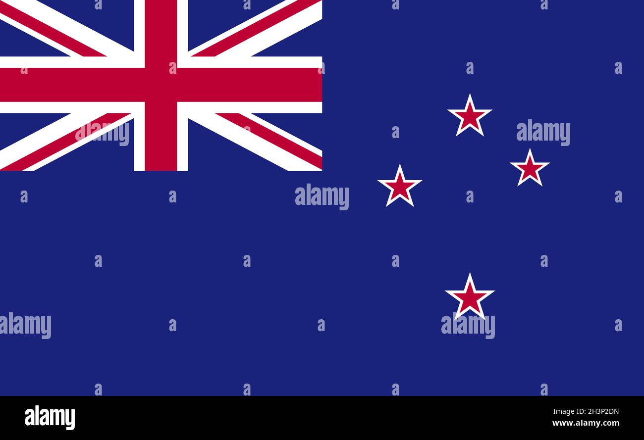 Drapeau national de la Nouvelle-Zélande en proportions exactes - Vector Banque D'Images