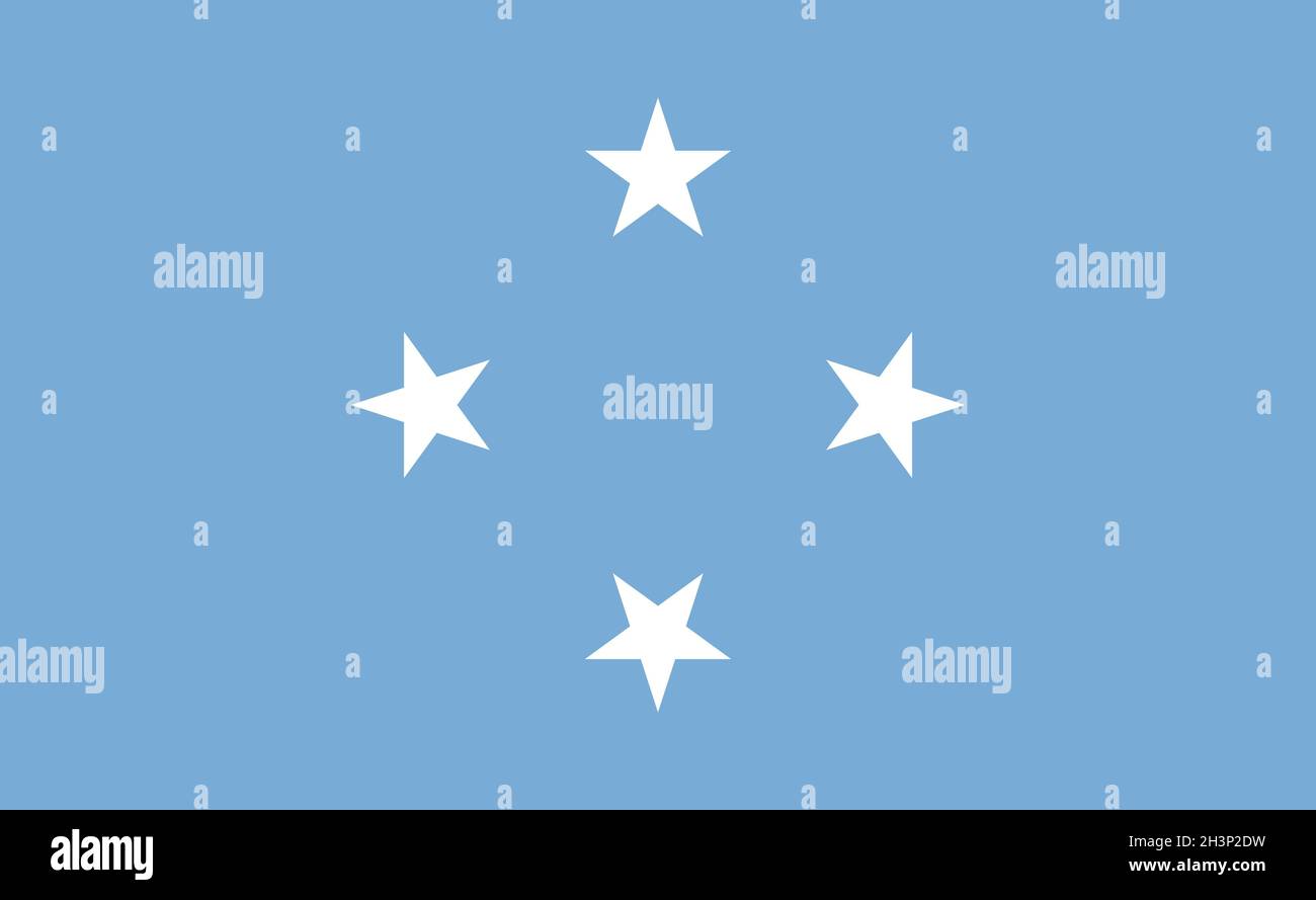 Drapeau national de Micronésie dans les proportions exactes - Vector Banque D'Images