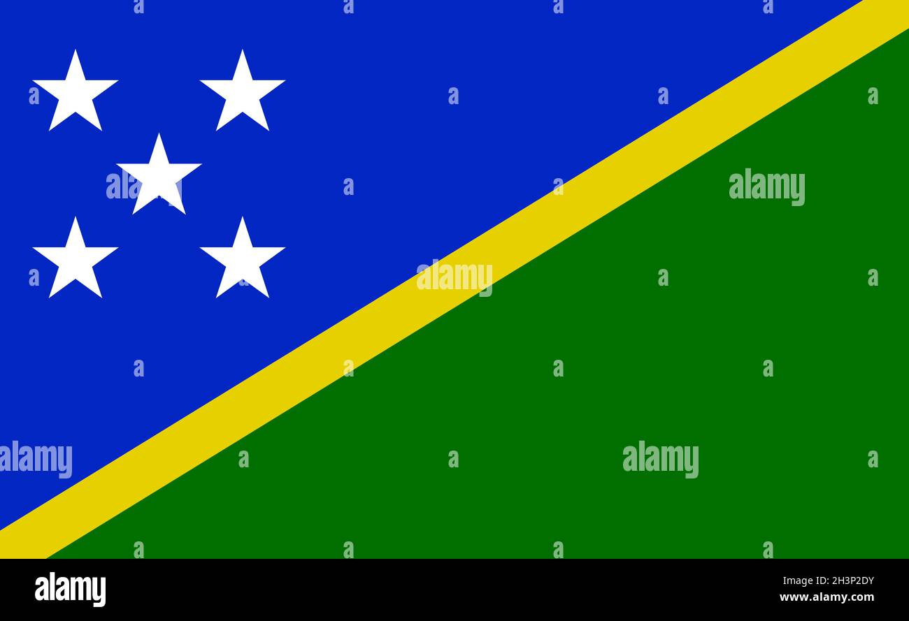 Drapeau national Salomon dans les proportions exactes - Vector Banque D'Images
