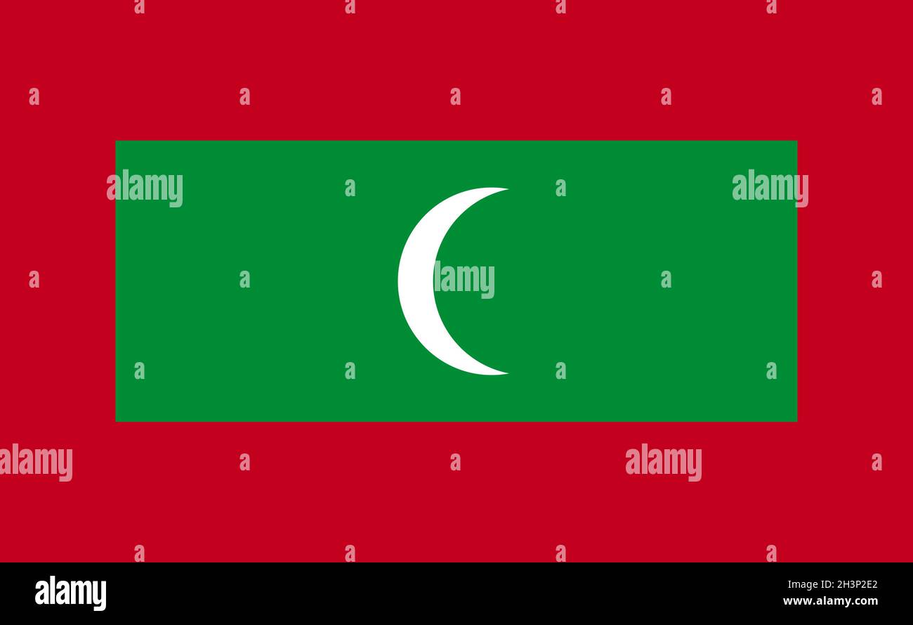 Drapeau national des Maldives dans les proportions exactes - Vector Banque D'Images