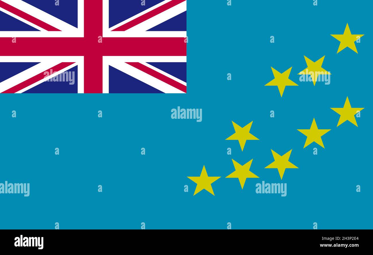 Drapeau national de Tuvalu dans des proportions exactes - Vector Banque D'Images