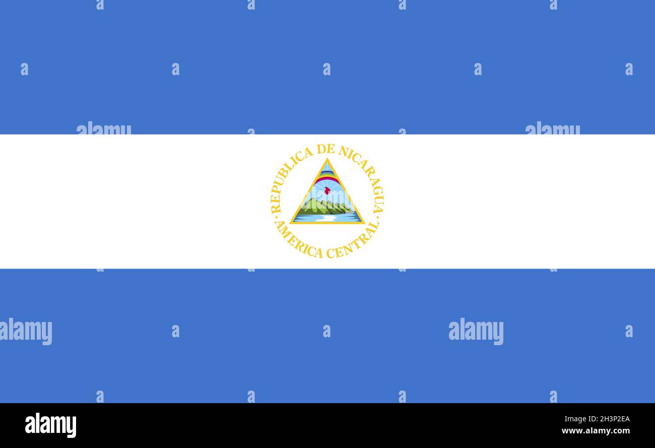 Drapeau national du Nicaragua en proportions exactes - vecteur Banque D'Images