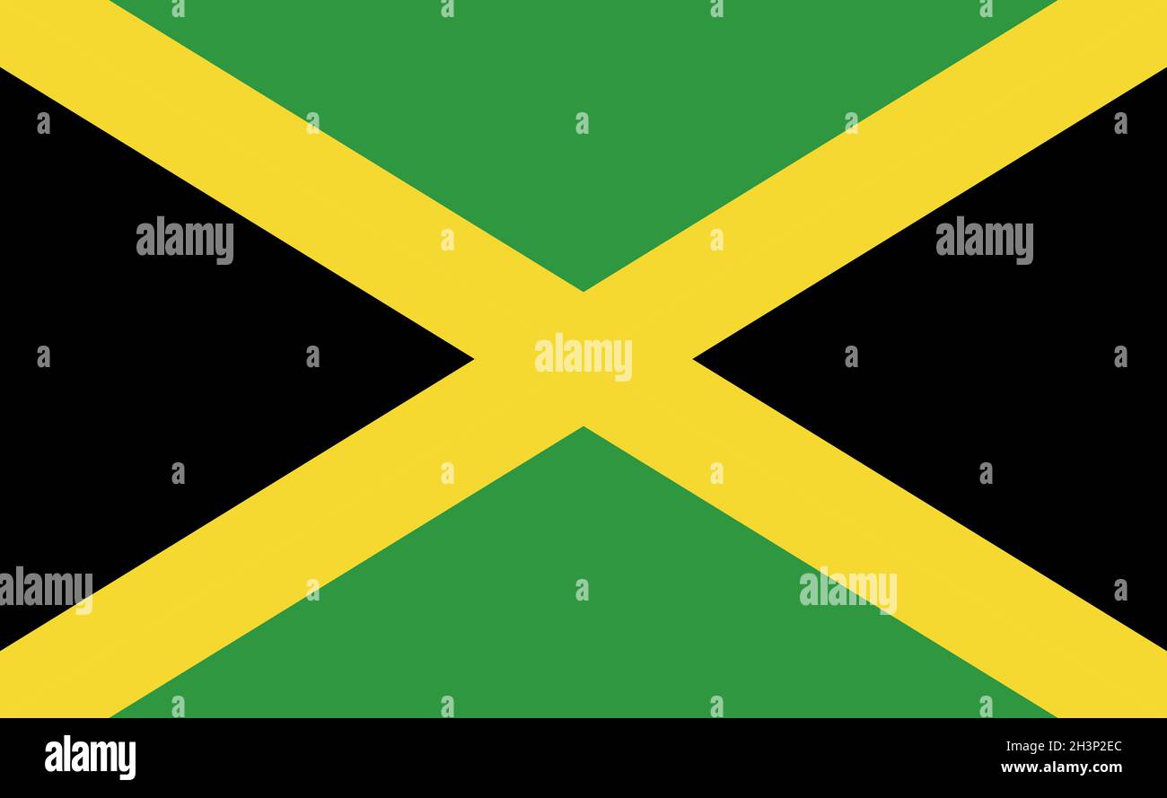 Drapeau national de la Jamaïque dans des proportions exactes - Vector Banque D'Images