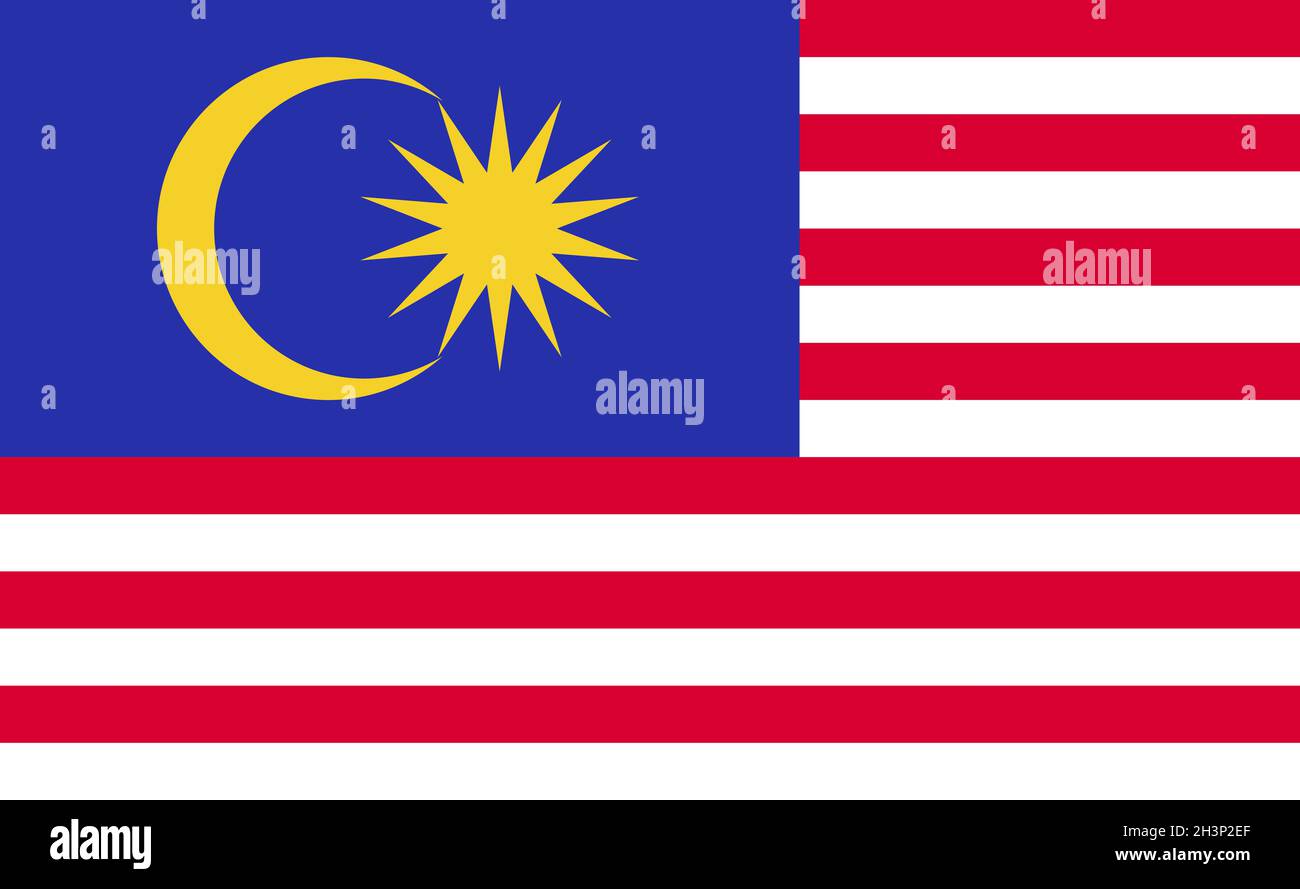 Drapeau national de la Malaisie dans des proportions exactes - Vector Banque D'Images