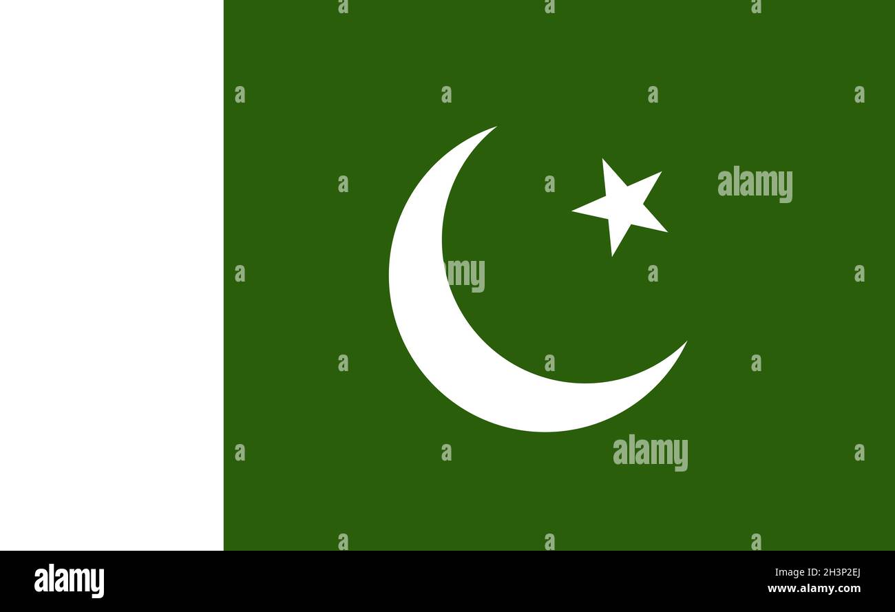 Drapeau national du Pakistan dans des proportions exactes - Vector Banque D'Images