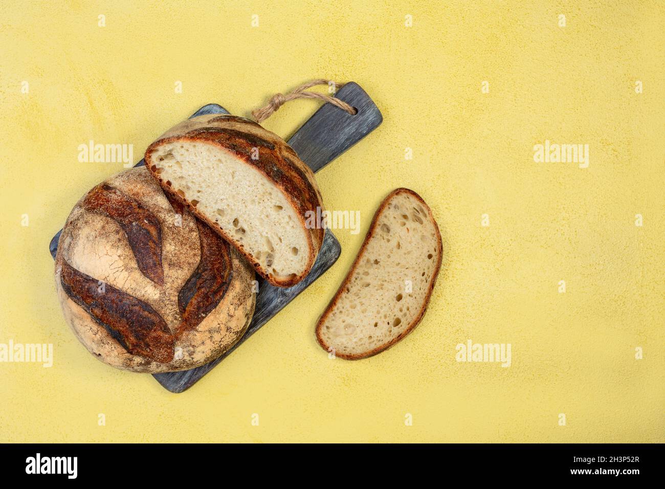 Pain de blé frais avec levain. Banque D'Images