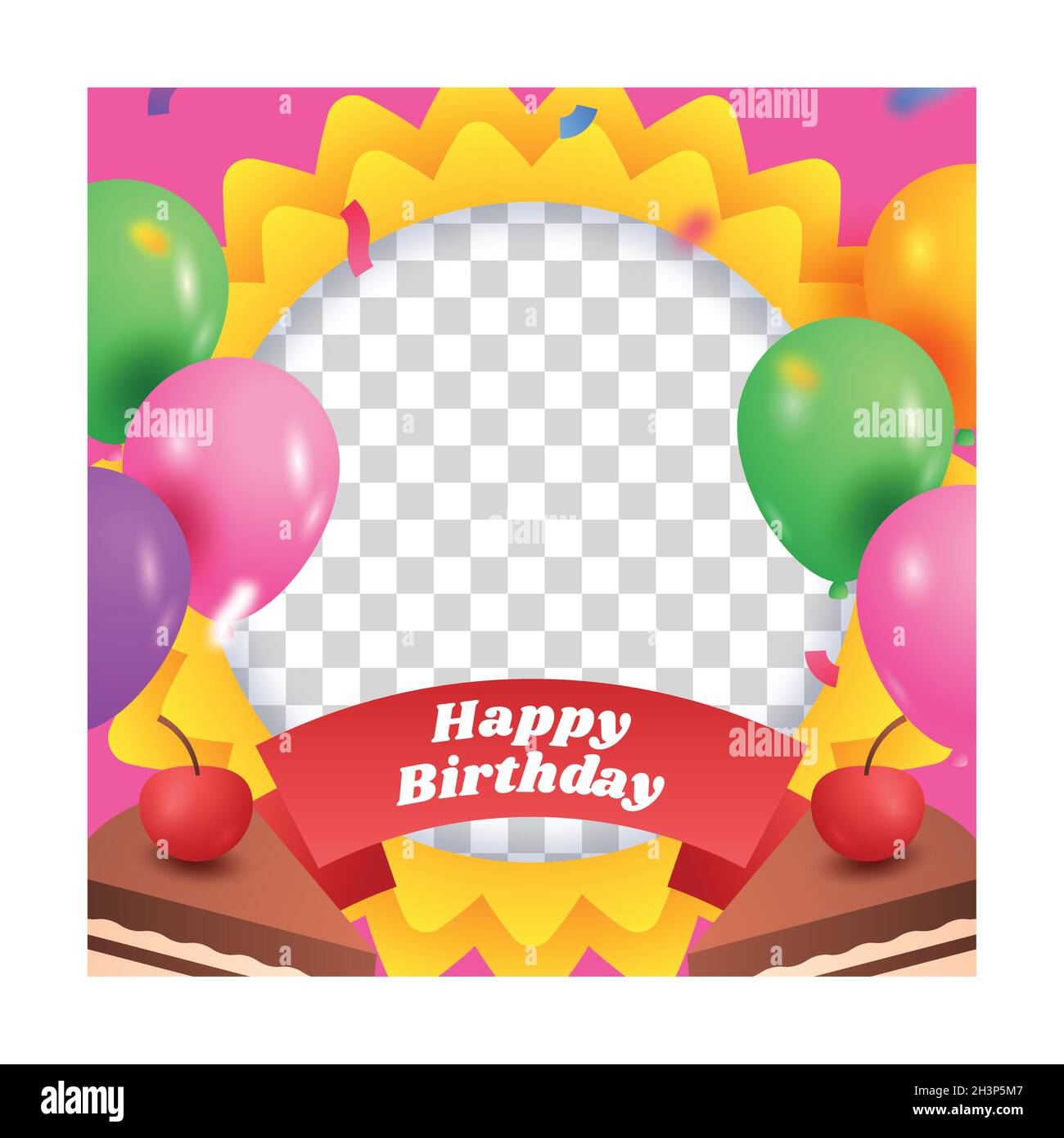 illustration de la conception vectorielle du cadre facebook d'anniversaire dégradé Illustration de Vecteur