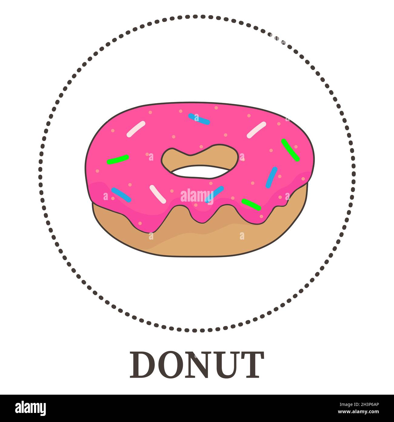 Résumé donut réaliste sur fond blanc - vecteur Banque D'Images