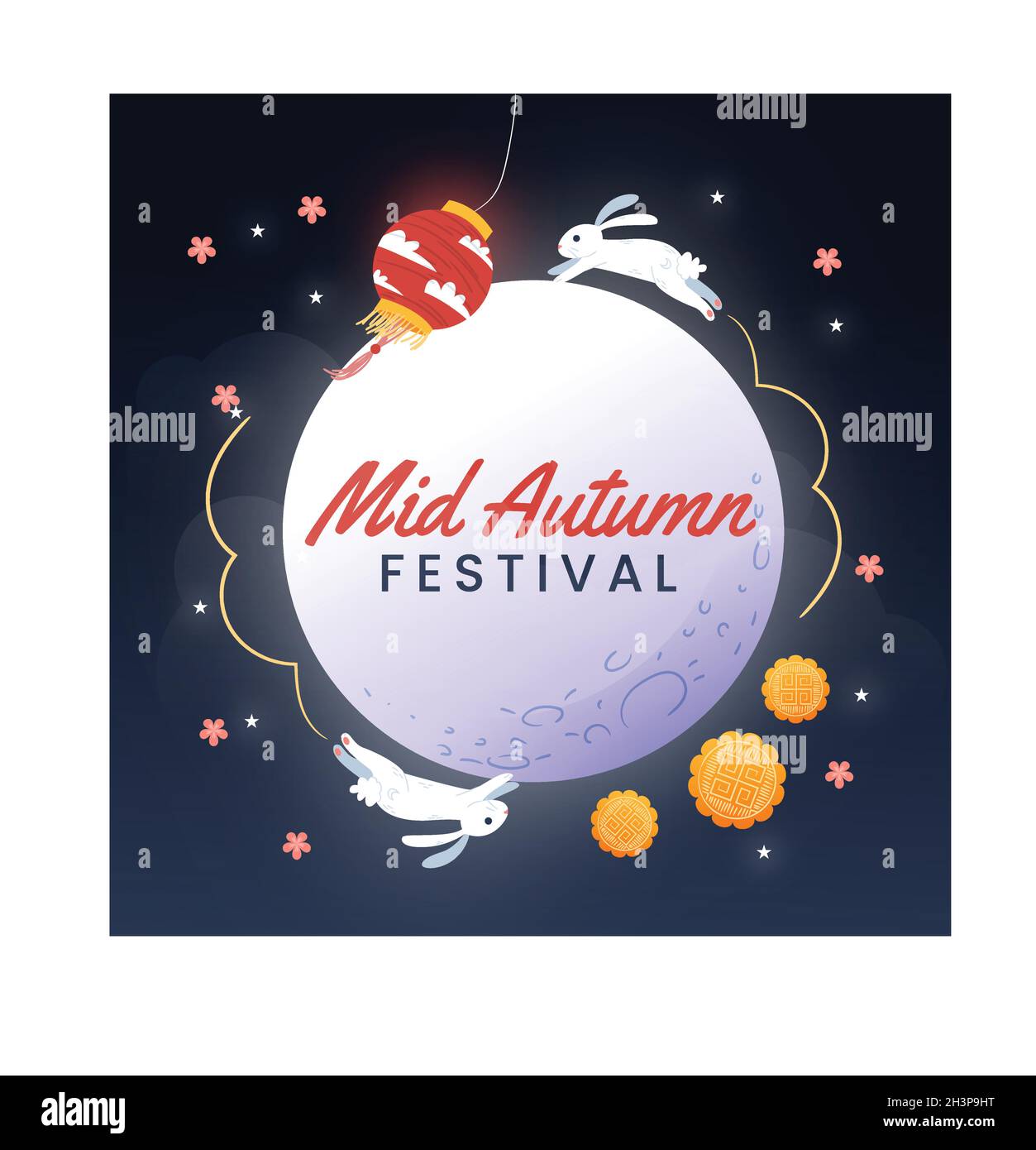 illustration de la conception vectorielle du festival du milieu de l'automne Illustration de Vecteur