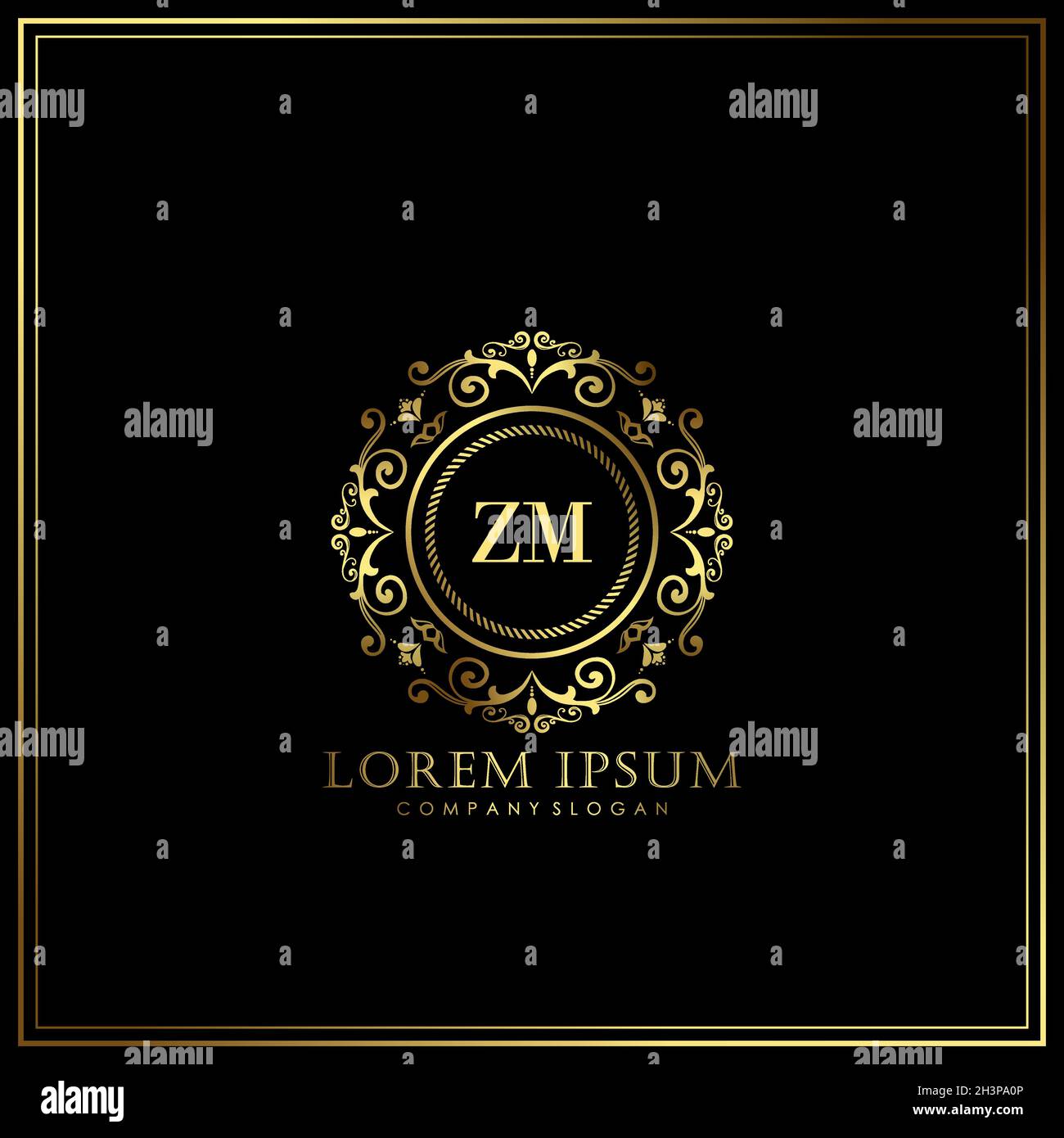 Modèle de logo de luxe lettre initiale ZM dans Vector pour restaurant, Royalty, Boutique, café, Hôtel,Heraldic, bijoux, mode et autre vecteur illustrat Illustration de Vecteur