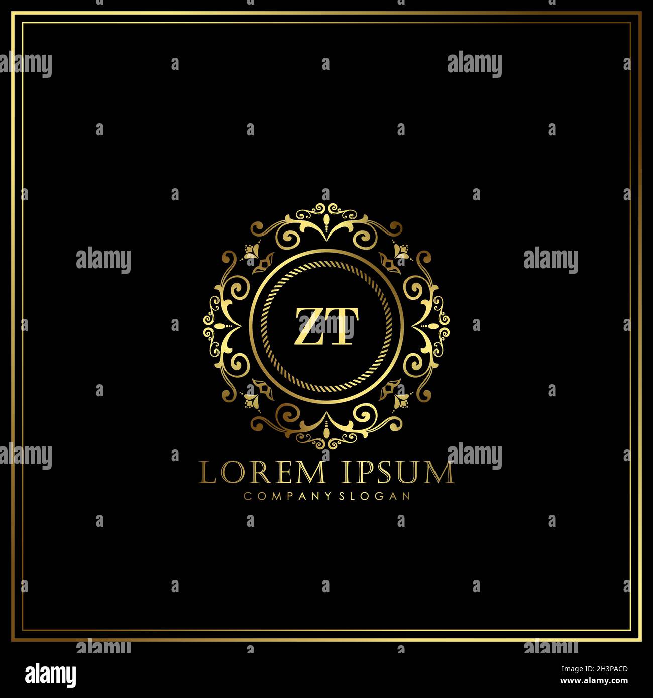 Modèle de logo ZT initial Letter Luxury dans Vector pour restaurant, Royalty, Boutique, café, Hôtel,Heraldic, bijoux, mode et autre vecteur illustrat Illustration de Vecteur