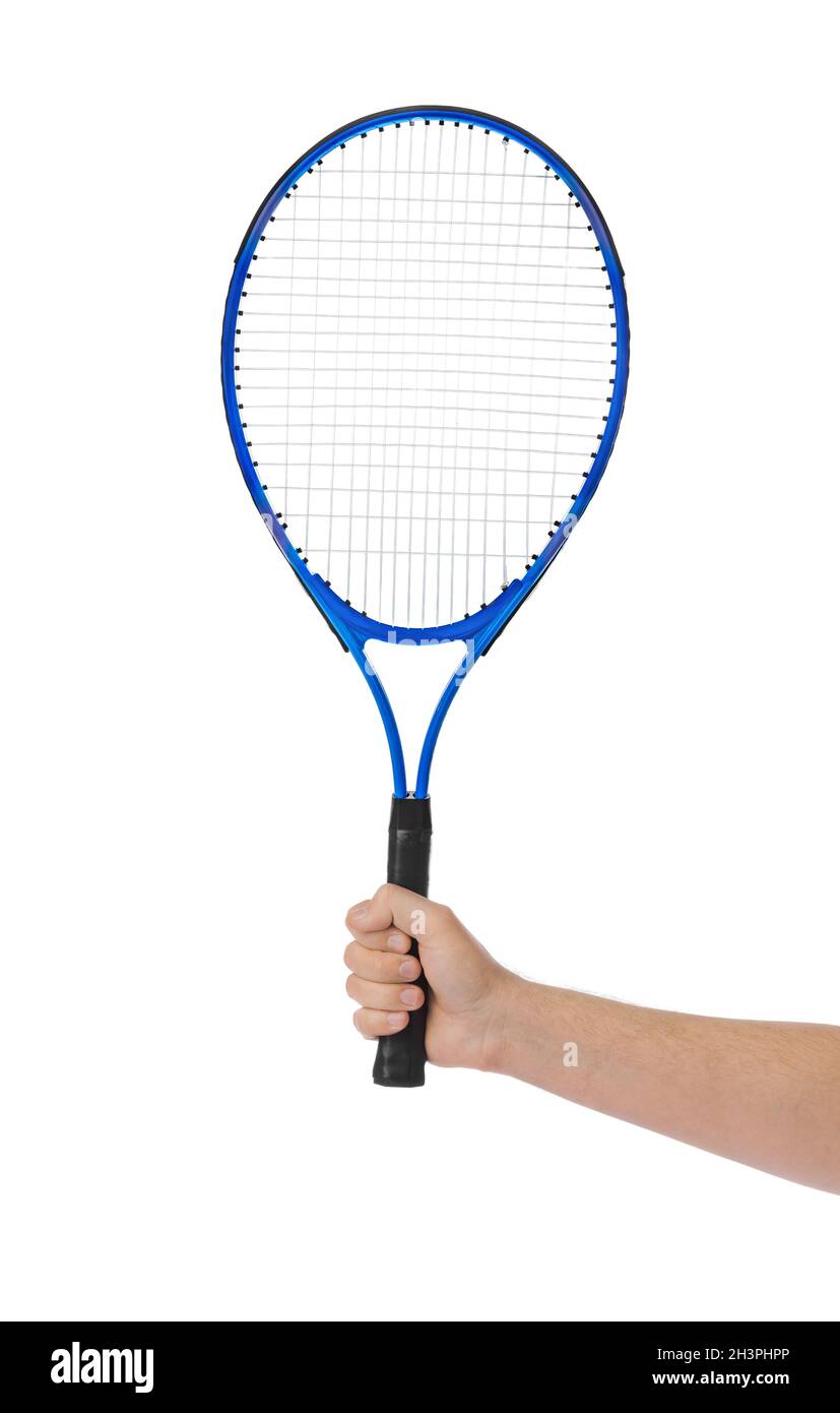 La main avec raquette de tennis Banque D'Images
