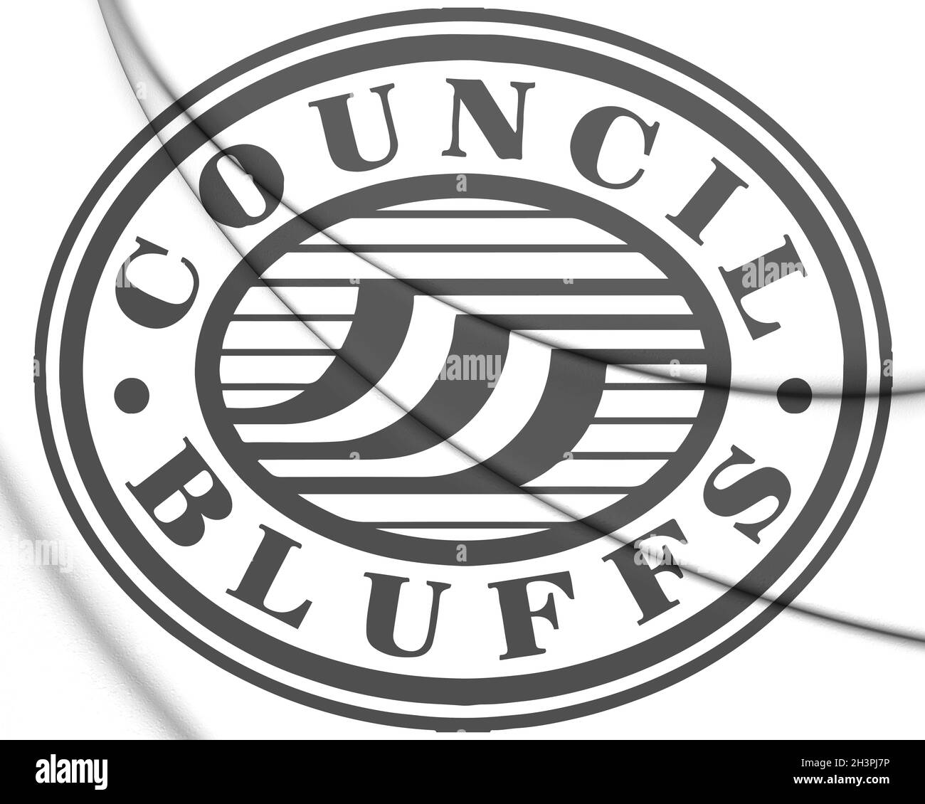 Joint 3D de la ville de Council Bluffs (Iowa), USA. 3D Illustration. Banque D'Images