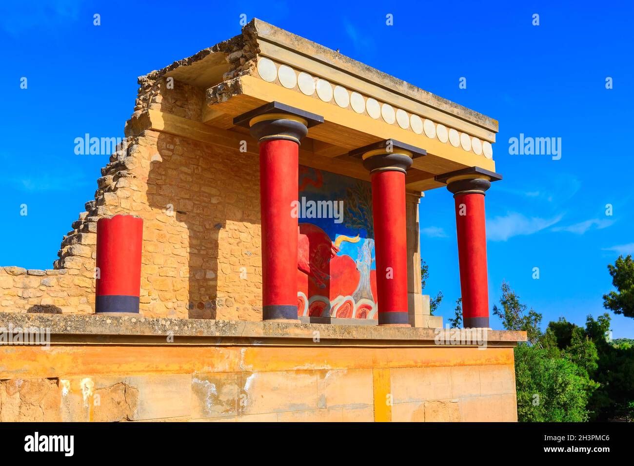Knossos, ruines de Crète du Palais Minoen, Grèce Banque D'Images