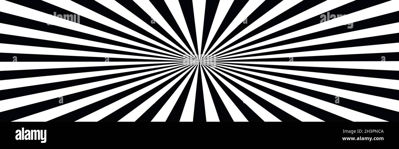 Rayons noirs et blancs abstraits du soleil - vecteur Banque D'Images