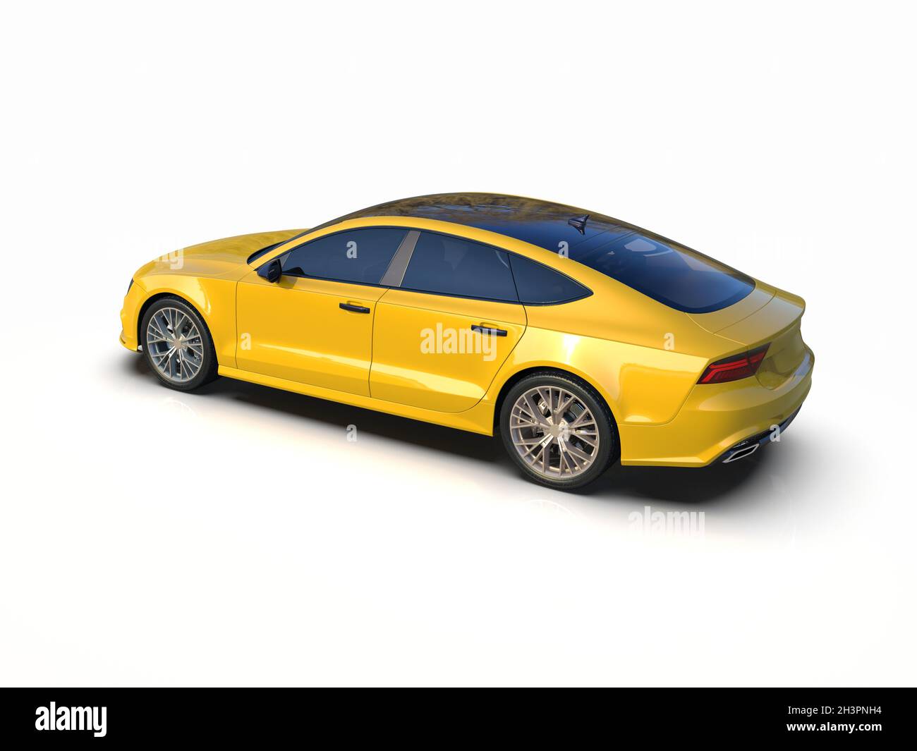 Audi A7 isolée sur voiture Executive blanche Banque D'Images