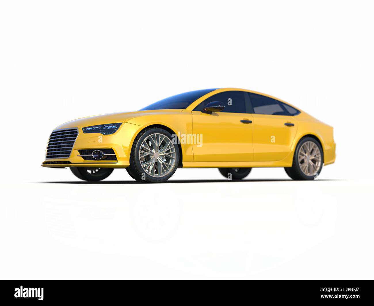 Audi A7 isolée sur voiture Executive blanche Banque D'Images