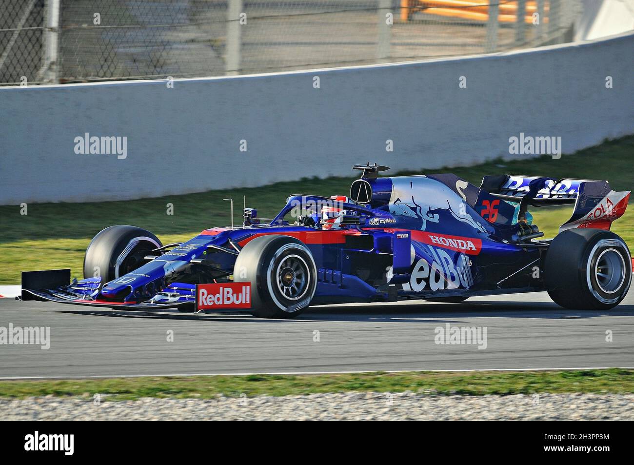 Daniil Kvyat-Toro Rosso dans l'entraînement pré-saison du circuit Barcelone Catalunya en 2019, Espagne Banque D'Images