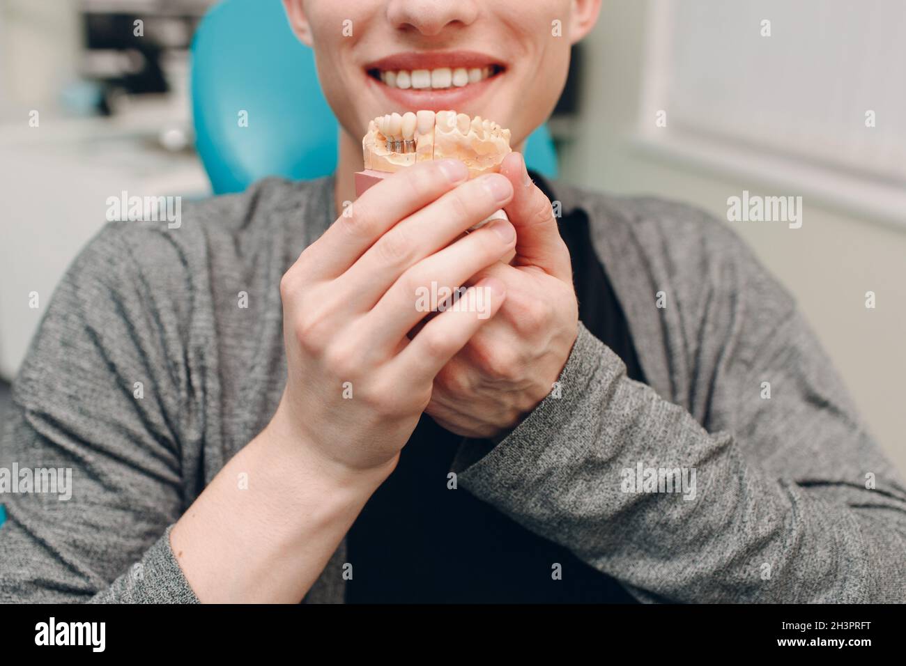 Dentisterie. Clinique dentaire. Médecin et patient. Santé des dents. Banque D'Images