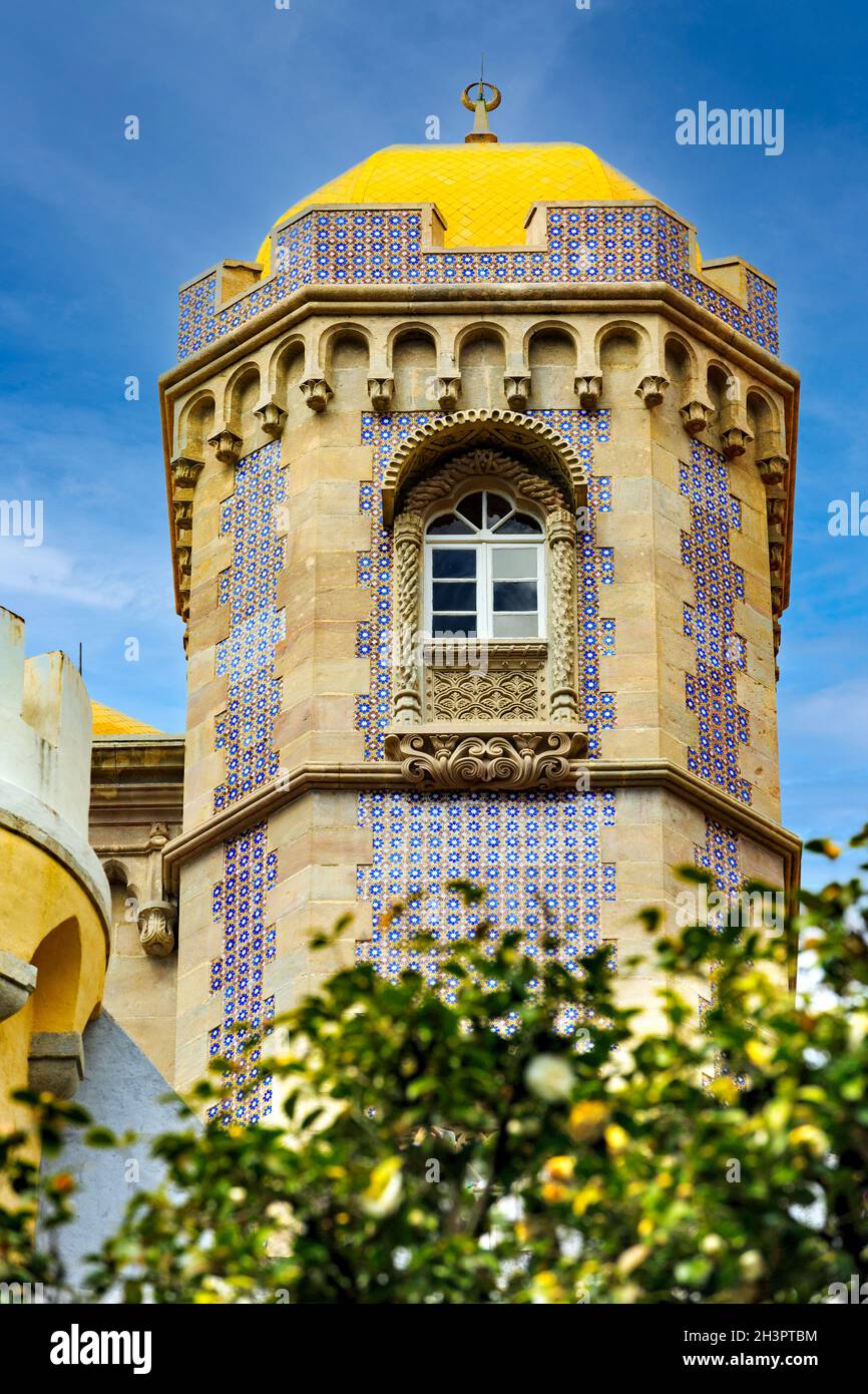 Sintra, site touristique du Portugal, Palais de Pena Banque D'Images