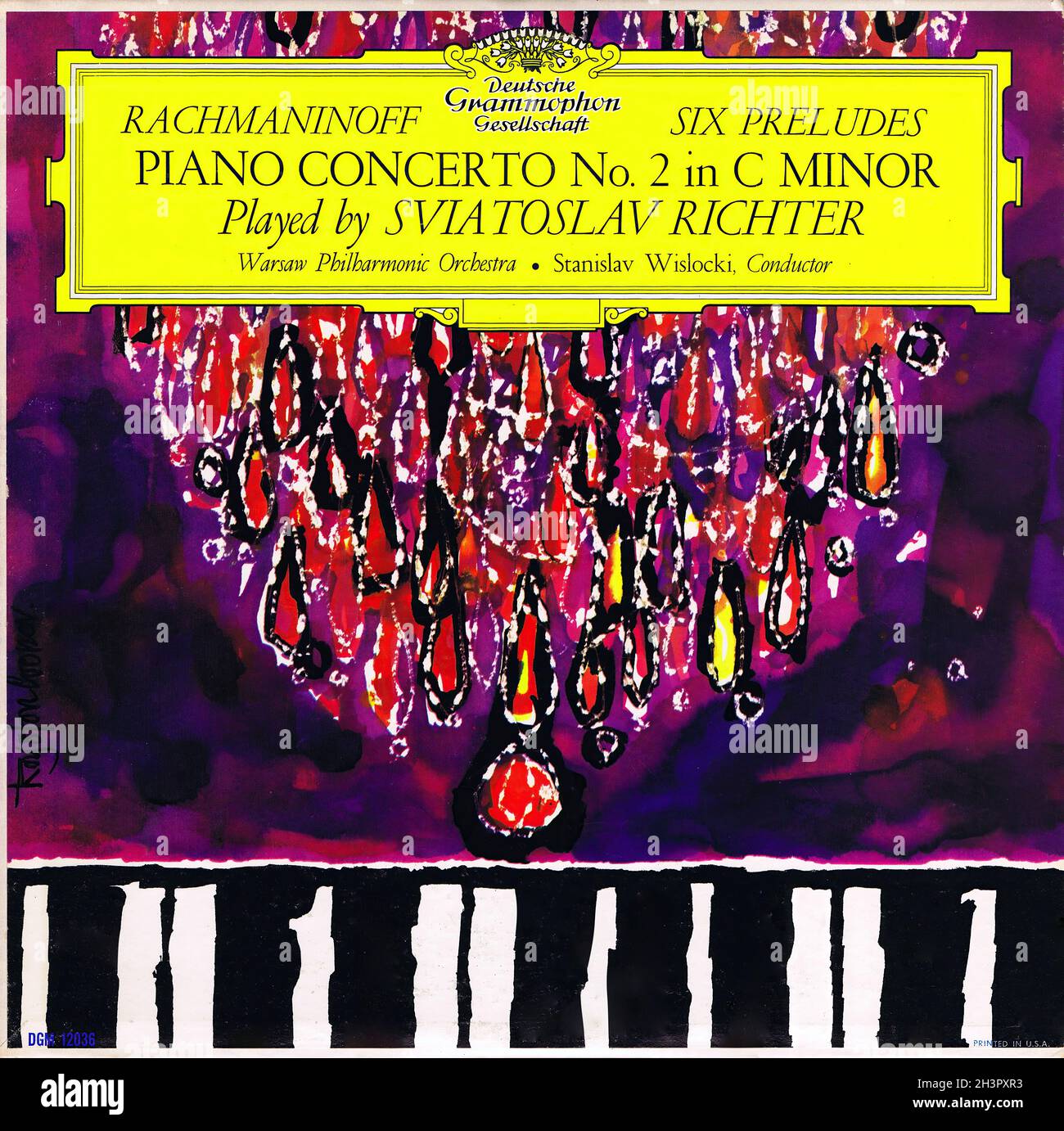 Rachmaninoff Concerto pour piano 2 â€′ six Preludes - Richter Wislocki  Deutsche Grammophon Tulips 1 - musique classique Vintage Vinyl Record Photo  Stock - Alamy