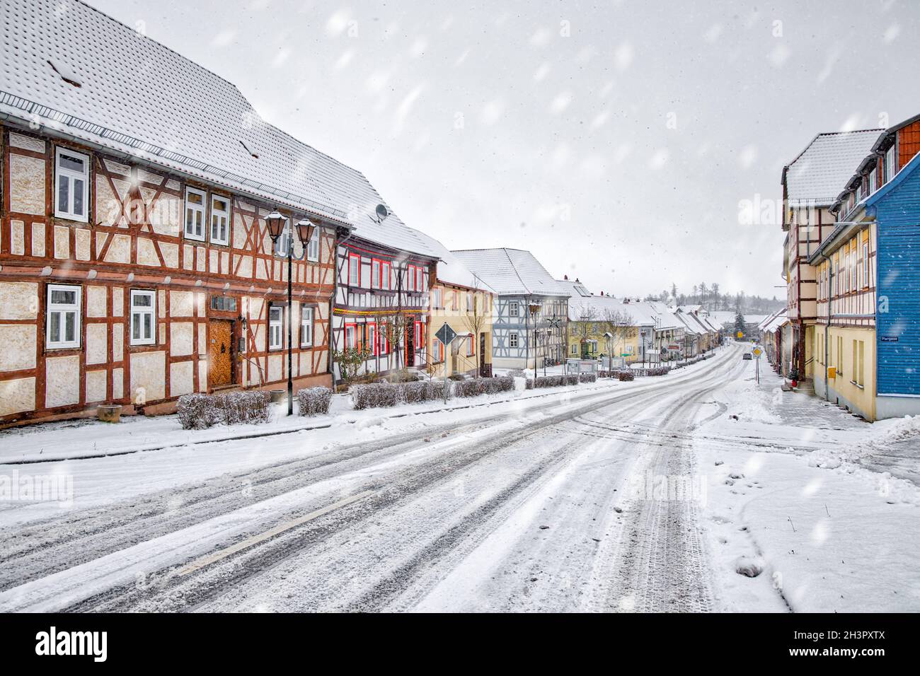 Güntersberge dans l'atmosphère d'hiver de Harz Banque D'Images