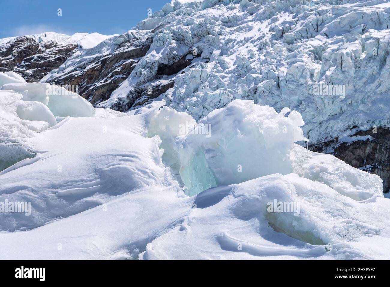 Superbe vue sur le glacier de sapu Banque D'Images