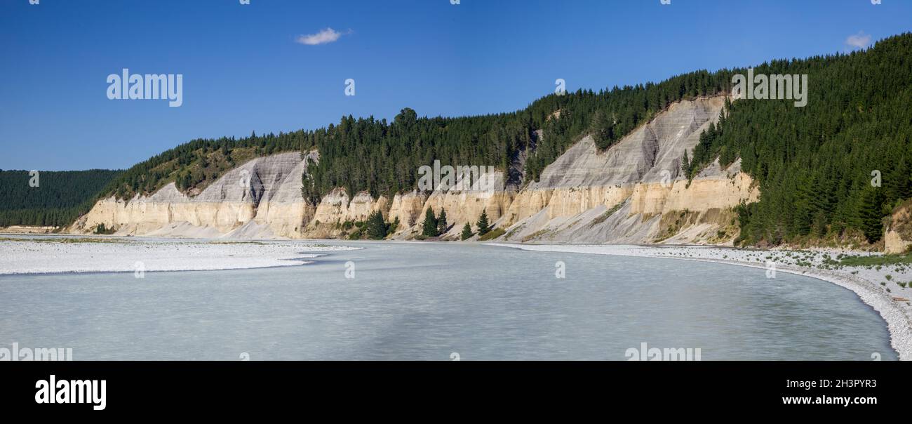 Vue de la rivière Rakaia Banque D'Images